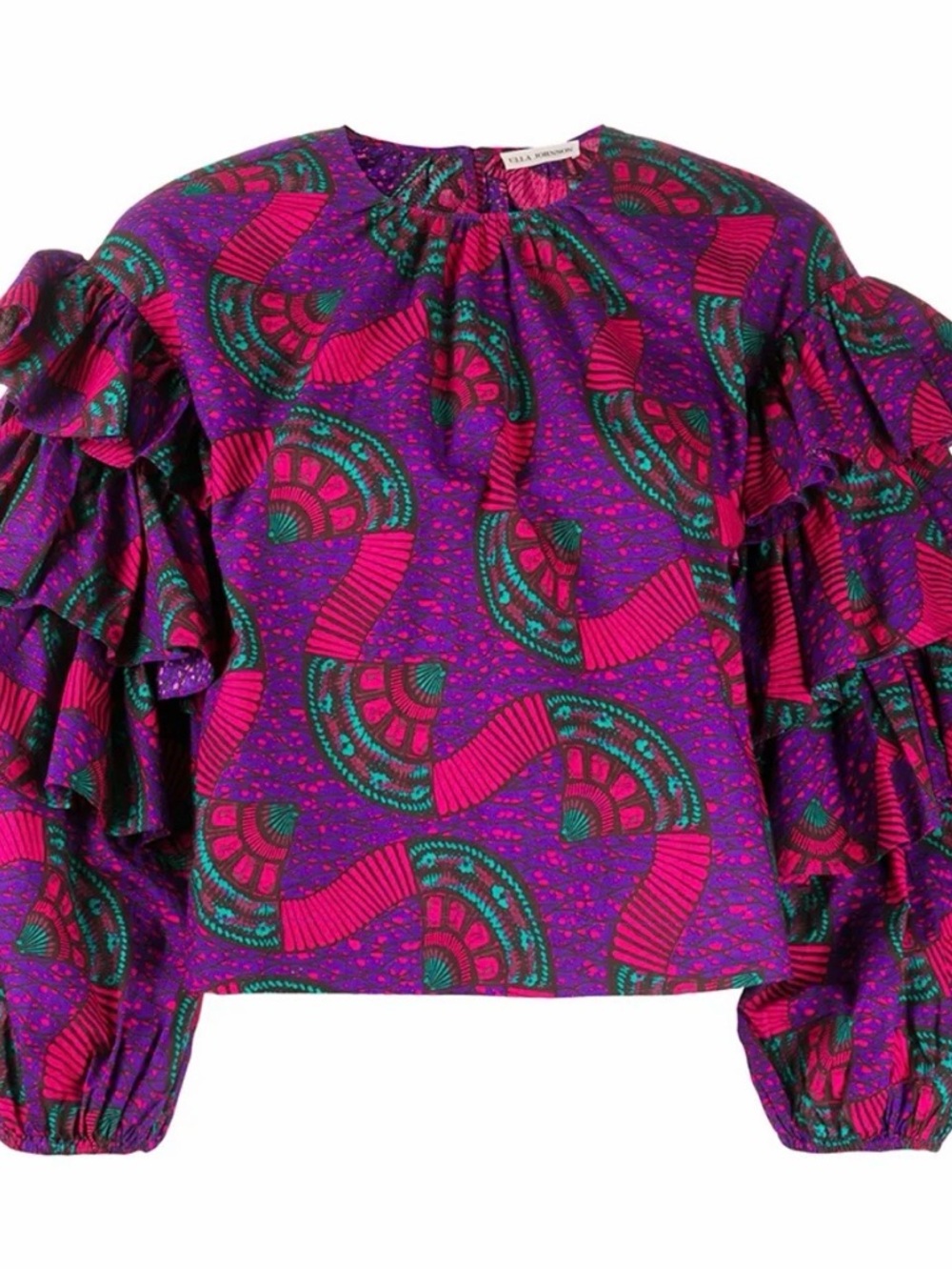 Ulla Johnson Tulia Violet Purple Pink Ruffled Sleeve Blouse 4